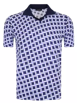 Поло хлопковое с принтом