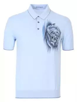 Поло хлопковое с принтом