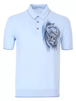 Поло хлопковое с принтом BERTOLO LUXURY MENSWEAR