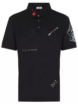 Поло из хлопка и вискозы MOSCHINO