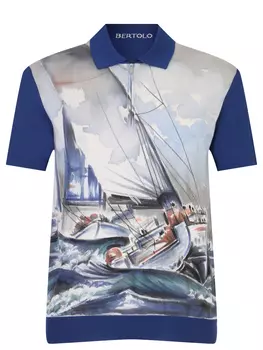 Поло шелковое с принтом BERTOLO LUXURY MENSWEAR