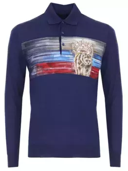 Поло шерстяное с принтом