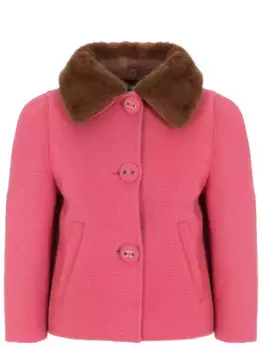 Полупальто с норковым воротником