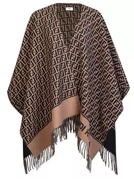 Пончо из шерсти и кашемира FENDI