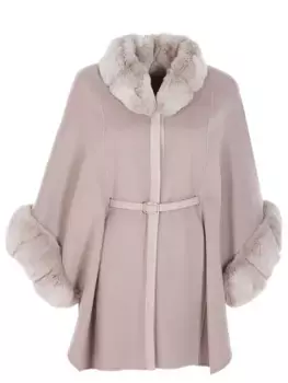 Пончо кашемировое с шиншиллой