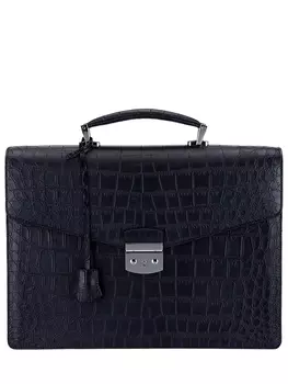 Портфель из кожи крокодила BARDINI
