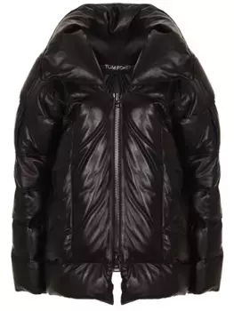 Пуховик кожаный