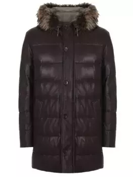 Пуховик кожаный