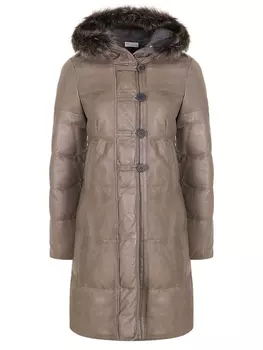 Пуховик кожаный BRUNELLO CUCINELLI