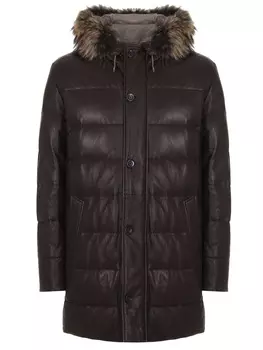 Пуховик кожаный MARINI