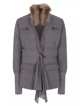 Пуховик с мехом лисы BRUNELLO CUCINELLI