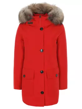 Пуховик с меховой отделкой