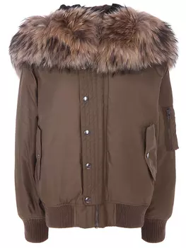 Пуховик с меховым воротом