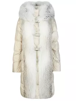 Пуховик с отделкой из меха ERMANNO SCERVINO