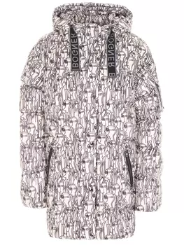 Пуховик стеганый с принтом