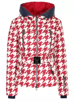 Пуховик стеганый с принтом