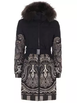 Пуховик стеганый с принтом ETRO