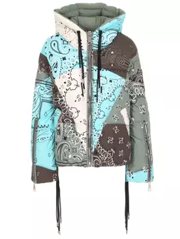 Пуховик стеганый с принтом KHRISJOY