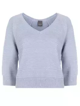 Пуловер хлопковый с пайетками