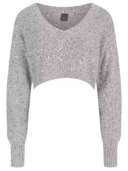 Пуловер хлопковый с пайетками