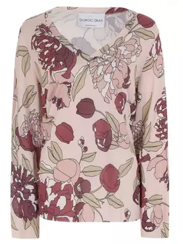 Пуловер из вискозы с принтом GIORGIO GRATI