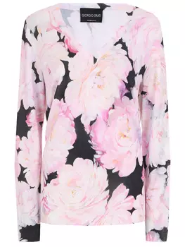 Пуловер из вискозы с принтом GIORGIO GRATI