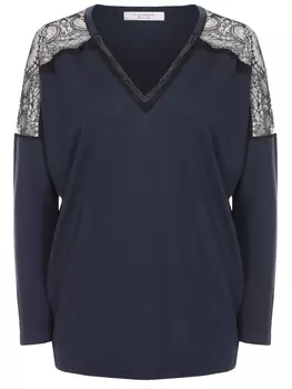 Пуловер шерстяной с кружевом D.EXTERIOR