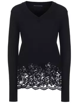 Пуловер шерстяной с кружевом ERMANNO SCERVINO