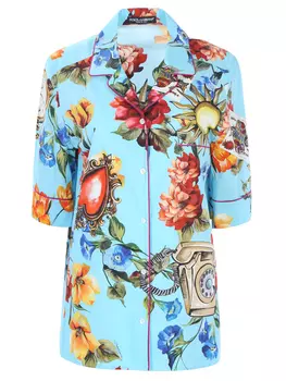 Рубашка хлопковая с принтом