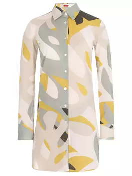 Рубашка хлопковая с принтом BRIONI