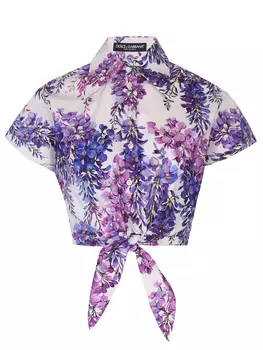 Рубашка хлопковая с принтом DOLCE & GABBANA