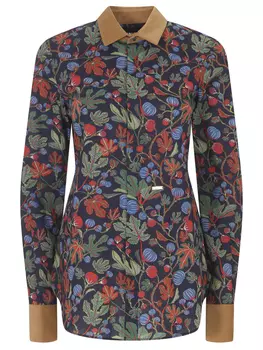 Рубашка хлопковая с принтом DSQUARED2