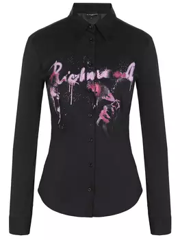 Рубашка хлопковая с принтом JOHN RICHMOND