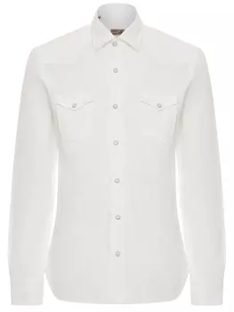 Рубашка из хлопка и льна BARBA