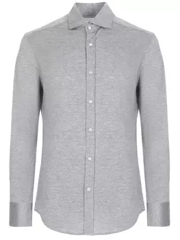 Рубашка из шелка и хлопка Slim Fit