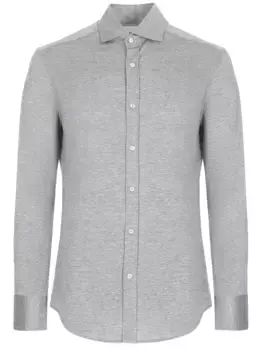 Рубашка из шелка и хлопка Slim Fit