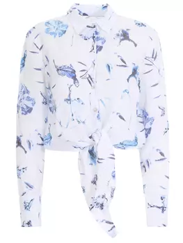 Рубашка льняная с принтом