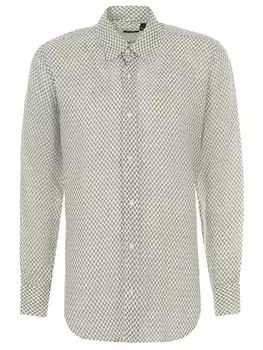 Рубашка льняная с принтом