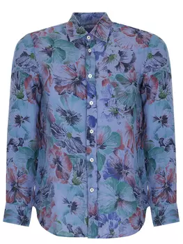 Рубашка льняная с принтом