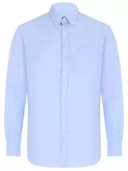 Рубашка Regular Fit из хлопка и льна