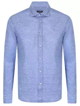 Рубашка Regular Fit из хлопка и льна