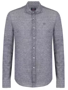 Рубашка Regular Fit из хлопка и льна