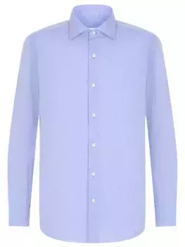Рубашка Regular Fit из хлопка и льна