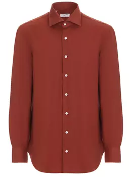 Рубашка Regular Fit из хлопка и шерсти