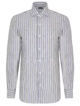 Рубашка Regular Fit льняная в полоску
