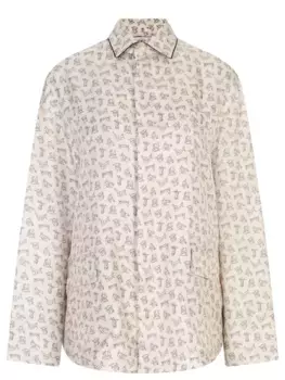Рубашка шелковая с принтом