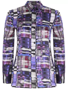 Рубашка шелковая с принтом ARMANI COLLEZIONI