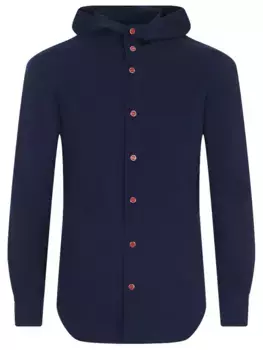 Рубашка Slim Fit хлопковая с капюшоном