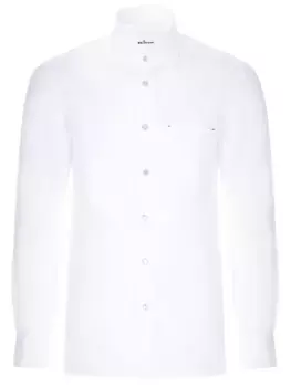 Рубашка Slim Fit из хлопка и льна