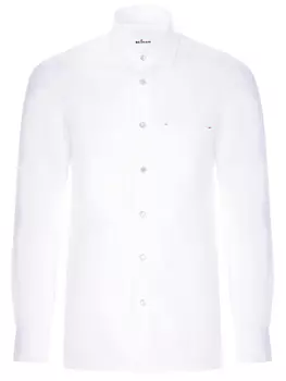 Рубашка Slim Fit из хлопка и льна KITON